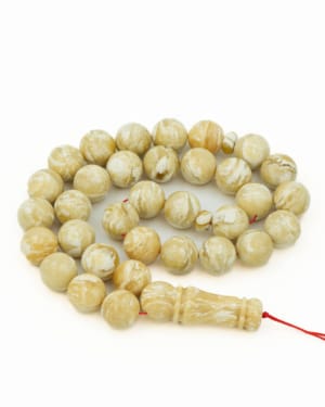Round landscape bead misbah from  amber
