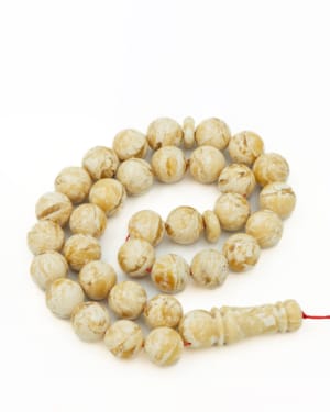 Round bead misbah from landscape amber