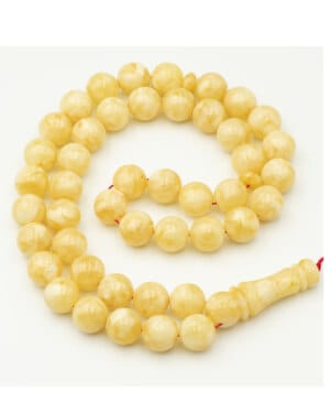 Misbaha from round white amber